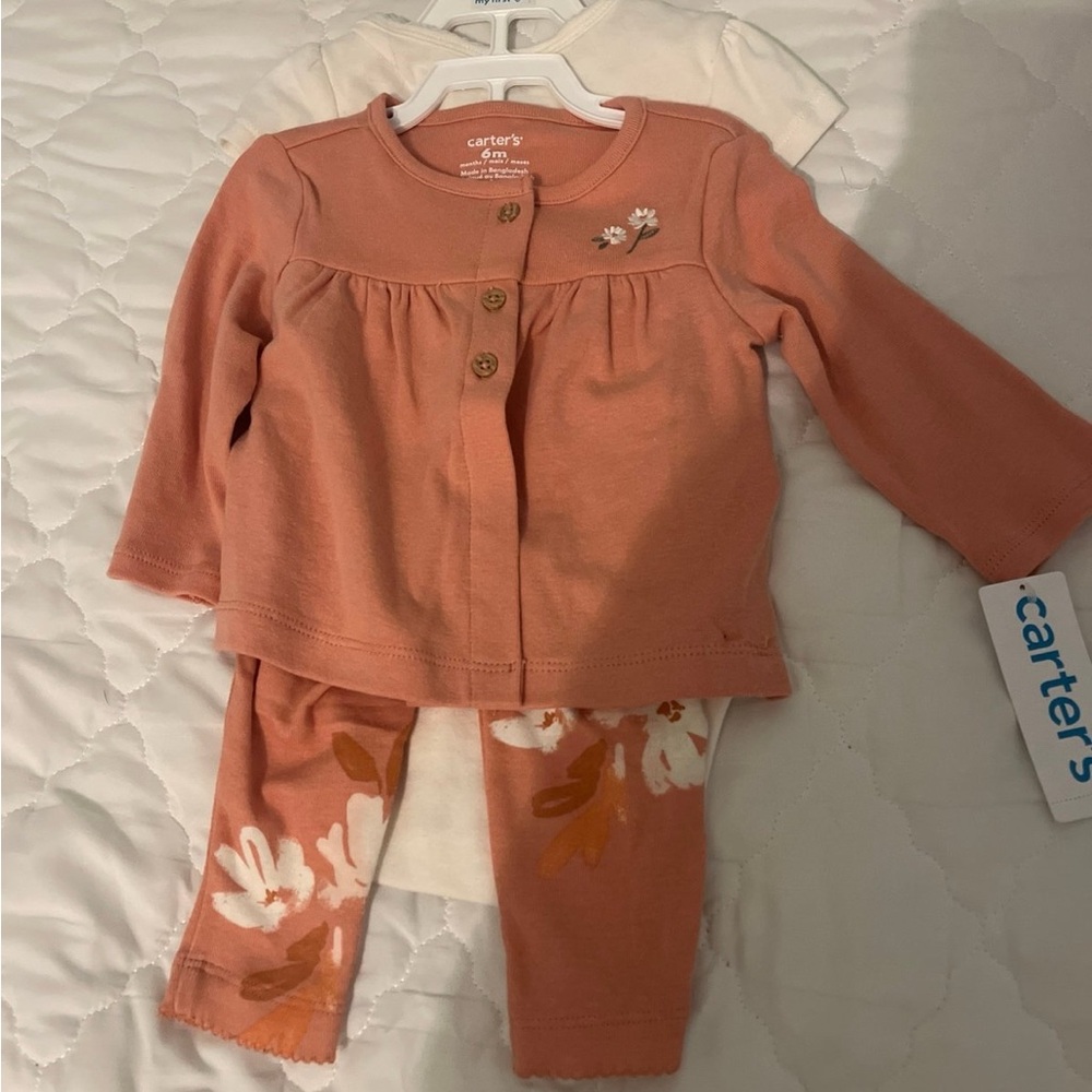 Carter's Coral Floral Baby Set